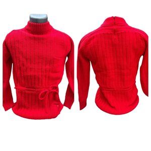 Vintage Original Jane Hunter Cable Rib Mock Neck Sweater Size Medium